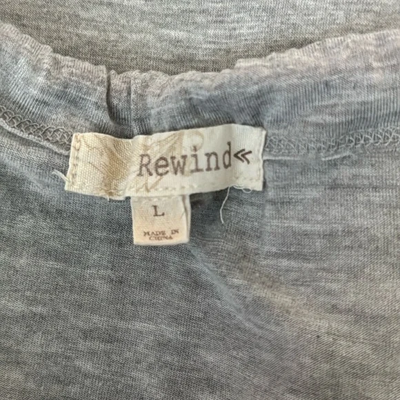 Rewind Cream and Pink Relaxed Graphic Tank Top size large - Picture 2 of 4